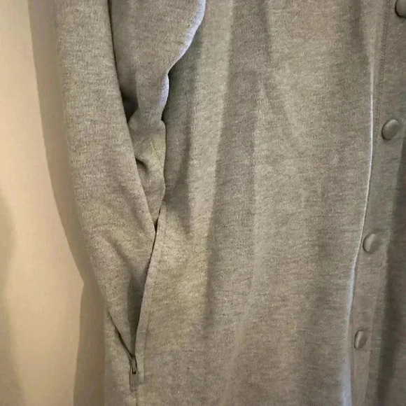 Dana Buchman Grey Snap Front Hoodie with Zippered Pocket - Picture 3 of 7